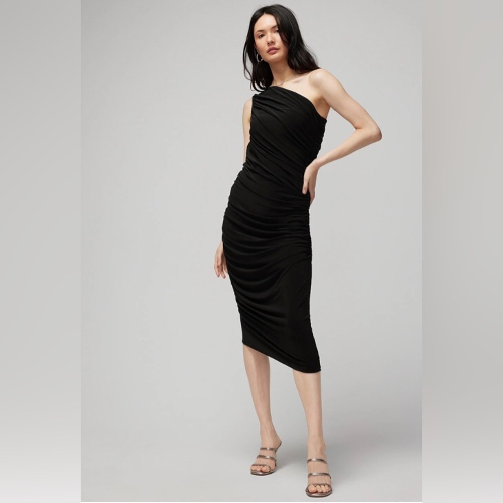 One shoulder body con dress